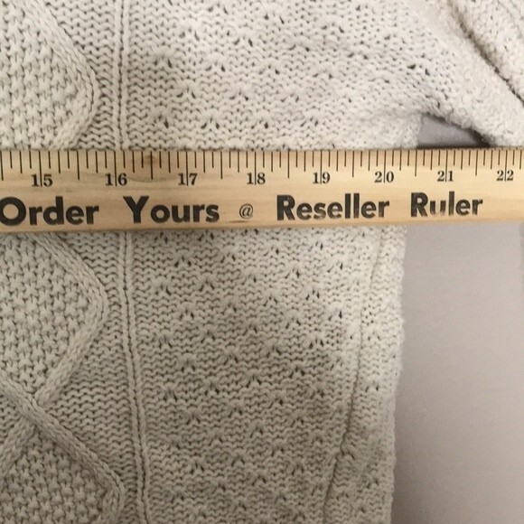 BDG cream colored cable knit elbow patch sweater size medium boho chic cozy cute - Picture 8 of 12